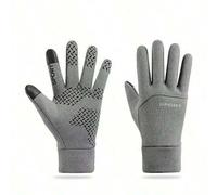Shein 1 par de guantes impermeables para bicicleta de invierno unisex para deportes al aire libre, esquí, carrera, motocicleta, con pantalla táctil, lana cá