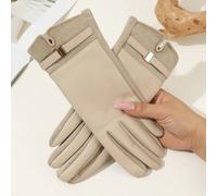 Shein 1 par de guantes sin dedos de color borgoña sólido, de poliéster, casuales y elegantes, adecuados para exteriores y bodas en otoño/invierno