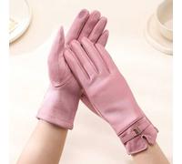 Shein 1 par de guantes sin dedos de poliéster sólidos y elegantes de color rosa para mujer, adecuados para exteriores, bodas, otoño/invierno
