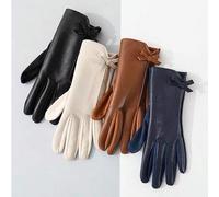 Shein 1 par de guantes sin dedos elegantes y acolchados de poliéster con lazo de unicolor para mujer, aptos para uso diario en otoño/invierno