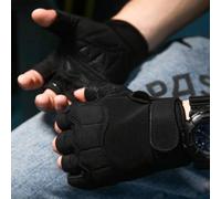 Shein 1 Par de Guantes sin Dedos Negros de Fitness, Guantes Multiusos para Entrenamiento, Guantes Tácticos sin Dedos Adecuados para Ciclismo, Tiro, Caza, Mo