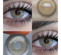 Shein 1 par de lentes de contacto blandos de color marrón natural de 14,20 mm Moonlight para uso diario, lentes cosméticas desechables anualmente