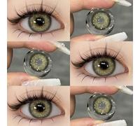 Shein 1 par de lentes de contacto de color agrandadores, desechables anuales, suaves, naturales, transparentes, de gran diámetro, adecuados para citas y uso