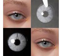 Shein 1 par de lentes de contacto de color gris yuan de 14.5 mm, lentes anuales adecuadas para maquillaje de ojos, belleza, uso diario, citas y eventos fest