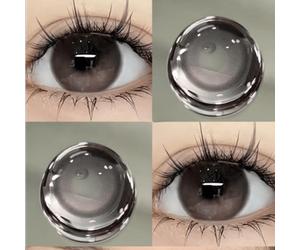 Shein 1 par de lentes de contacto desechables de color gris de alta gama, de 14.2mm, semestrales, adecuados para disfraces de Halloween