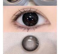 Shein 1 Par de lentes de contacto negros blandos y desechables anuales de gran diámetro de 14.5mm, aptos para citas o uso diario, pueden agrandar los ojos,