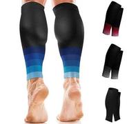 Shein 1 par de mangas de compresión para pantorrilla unisex 20-30mmHg, calcetines deportivos sin pies para actividades al aire libre, maratón