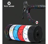 Shein 1 par de manillar de bicicleta de carretera con líneas de color WEST BIKING, con cinta anti-deslizante de PU