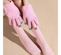 Shein 1 par de mascarilla hidratante y blanqueadora para pies con aceites esenciales, adecuada para el cuidado de pies secos y agrietados, calcetín de gel p