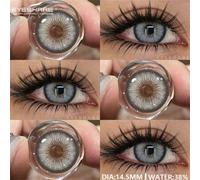 Shein 1 par de nuevos lentes de contacto de colores llamativos, lentes negros, lentes azules de moda, lentes verdes, lentes de contacto grises, lentes marro