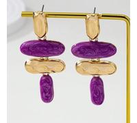 Shein 1 par de pendientes colgantes geométricos asimétricos exagerados de esmalte