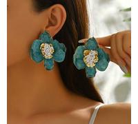 Shein 1 par de pendientes con estilo Mori, dulces y frescos, con una sensación versátil y lujosa. Pendientes retro de dopamina y camelia con estilo de vacac