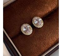 Shein 1 par de pendientes de botón cuadrados clásicos y románticos de plata de ley 925 con destellos, joyería fina como regalo para niñas, decoración para b