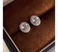 Shein 1 par de pendientes de botón cuadrados clásicos y románticos de plata de ley 925, regalo de joyería elegante para mujeres, adecuado para bodas y decor