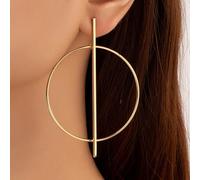 Shein 1 par de pendientes de botón geométricos exagerados personalizados, simples y versátiles