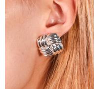 Shein 1 Par De Pendientes De Botón Retorcidos Cuadrados Cruzados De Estilo Punk Europeo Y Americano, De Moda Para Uso Diario Y En El Viaje De Ida Y Vuelta