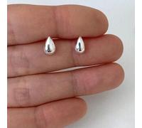 Shein 1 par de pendientes de plata de ley 925 con diseño de gota de agua plateados en oro de 18K, joyería fina de moda para mujer para uso diario, boda, com