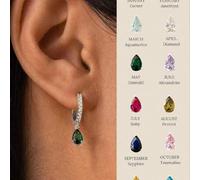 Shein 1 par de pendientes de plata de ley S925 con gota de piedra natal, regalo de cumpleaños personalizable de 12 meses para mujer, joyería exquisita