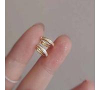 Shein 1 par de pendientes geométricos elegantes de plata de ley 925 en color blanco, adecuados para el uso diario de las mujeres, también se pueden usar com