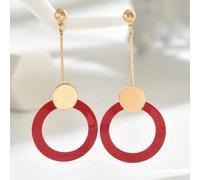 Shein 1 par de pendientes redondos con estilo europeo y americano, con baño electrolítico y recubierto de laca simple, conjunto de joyas de metal personaliz