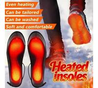 Shein 1 par de plantillas eléctricas calentadas por USB, con forro de felpa, compatibles con baterías portátiles, calentadores de pies para interiores y ext