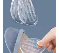 Shein 1 par de plantillas suaves redondas de tacón alto con medio código de duraznos almohadillas antideslizantes y anti-dolor para zapatos casuales