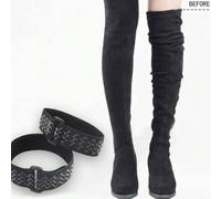Shein 1 par de polainas elásticas antideslizantes, polainas para evitar que las botas altas/sobre la rodilla se caigan durante el uso diario, ideas de regal