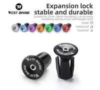 Shein 1 par de puños de manillar con bloqueo de expansión para bicicleta de montaña de WEST BIKING, tapones de extremo de manillar de bicicleta de aleación