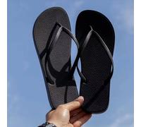 Shein 1 par de sandalias de mujer tipo tanga, chanclas negras antideslizantes para el baño, la playa, la piscina y el verano