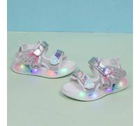Shein 1 par de sandalias deportivas con malla luminosa LED de moda, adecuadas para niños y niñas - Casual, con amortiguación de impactos, antideslizante par