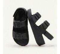 Shein 1 par de sandalias EVA lindas para niños, ligeras y cómodas, de color negro, adecuadas para uso en interiores y exteriores, apropiadas para niños y ni