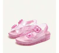 Shein 1 par de sandalias planas de princesa para bebé/niño pequeño, de verano, de moda versátil, casuales, a juego con todo, de color rosa transparente, sua