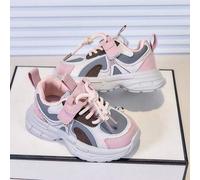 Shein 1 par de zapatillas deportivas cómodas y versátiles para todas las estaciones con estampado lateral de ante sintético, zapatillas chunky de bebé con b