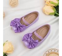 Shein 1 par de zapatos blandos para bebé y niño pequeño con diseño de moño y almohadilla de masaje, con suela antideslizante, apropiados para primavera/vera