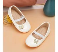 Shein 1 Par De Zapatos De Bebé De Caminar Al Aire Libre Con Hebilla De Metal De Mariposa, recubierto De Color Sólido Antideslizante Con Plantilla De Masaje