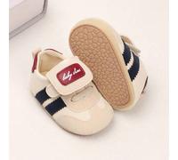 Shein 1 par de zapatos deportivos casuales con diseño de tela de bloques de color, antideslizantes y planos para niños pequeños, zapatos para caminar para b