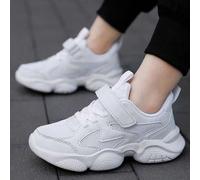 Shein 1 par de zapatos deportivos casuales para niños, de unicolor, resistentes al olor, de malla transpirable y parches, de corte bajo, con cierre de, adec