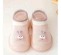 Shein 1 par de zapatos interiores antideslizantes y de suela blanda para niñas bebé, calcetines cerrados en la punta transpirables para el suelo, para prima