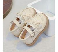 Shein 1 par de zapatos planos para bebé e infante con diseño de perla, lazo decorativo y suela blanda antideslizante, adecuados para primavera, verano, otoñ
