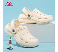 Shein 1 par de Zuecos cómodos y suaves de HOBIBEAR para niños, con diseño hueco, sandalias planas de moda para bebés y niños pequeños para el verano y la pl