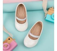 Shein 1 Par Zapatos De Piel Para Niños Pequeños De Patente Lisa Con Banda Elástica Y Almohadilla De Masaje Antideslizante Para Caminar Al Aire Libre En Prim
