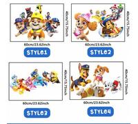 Shein 1 Pegatina de pared con tema de Paw Patrol, que incluye cuatro tipos de pegatinas de cachorros. Es una pegatina de pared autoadhesiva adecuada para pu