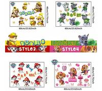 Shein 1 Pegatina de pared con temática de Paw Patrol, que incluye cuatro tipos de pegatinas de cachorros. Es una pegatina de pared autoadhesiva adecuada par