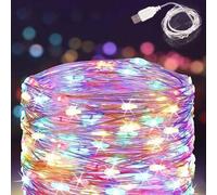 Shein 1 pieza 1/2/3/5/10 M 10/20/30/50/100 LED Luz de alambre de cobre USB-Alambre de cobre maleable Luz de alambre de cobre en forma DIY Luz decorativa de
