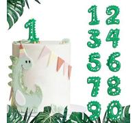Shein 1 pieza/10 piezas Velas de cumpleaños de dinosaurio Números verdes 0-9 Velas decorativas para pastel, adecuadas para decoración de fiesta con tema de