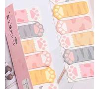 Shein 1 pieza (120 hojas en total) Notas adhesivas con forma de pata de gato. Cómoda serie de pegatinas de gatos de dibujos animados sentados, marcas de lec