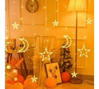 Shein 1 Pieza 138led Luz De Cortina De Ventana Con 3 Grandes Estrellas, 3 Grandes Lunas, 6 Pequeñas Estrellas Y 8 Funciones (usb)
