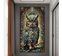 Shein 1 pieza 15.75x27.56 pulgadas Juego de arte de diamante de búho grande de 5D - Juego de pintura de diamante DIY de perforación completa con acrÃlico