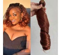 Shein 1 pieza 150 gramos 10 pulgadas de longitud cabello corto de estilo bob bohemio con rizo francés, color rubio ginger marrón, cabello sintético sedoso c