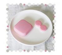 Shein 1 pieza/2 piezas/3 piezas/4 piezas Estuche de lentes de contacto cuadrado miniatura para mujeres con espejo, estuche de lentes de contacto de colores,